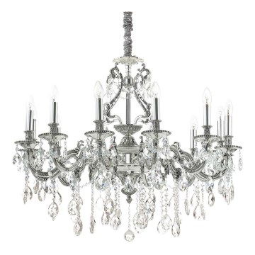 Ideal Lux - Kristalni luster na lancu GIOCONDA 12xE14/40W/230V pr. 90 cm srebrna