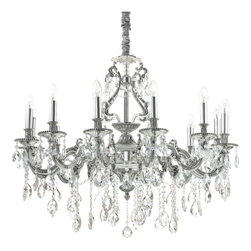 Ideal Lux - Kristalni luster na lancu GIOCONDA 12xE14/40W/230V pr. 90 cm srebrna