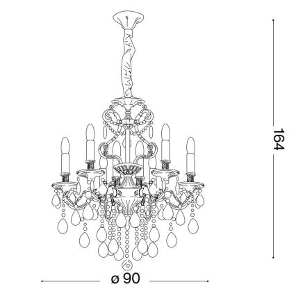 Ideal Lux - Kristalni luster na lancu GIOCONDA 12xE14/40W/230V pr. 90 cm srebrna