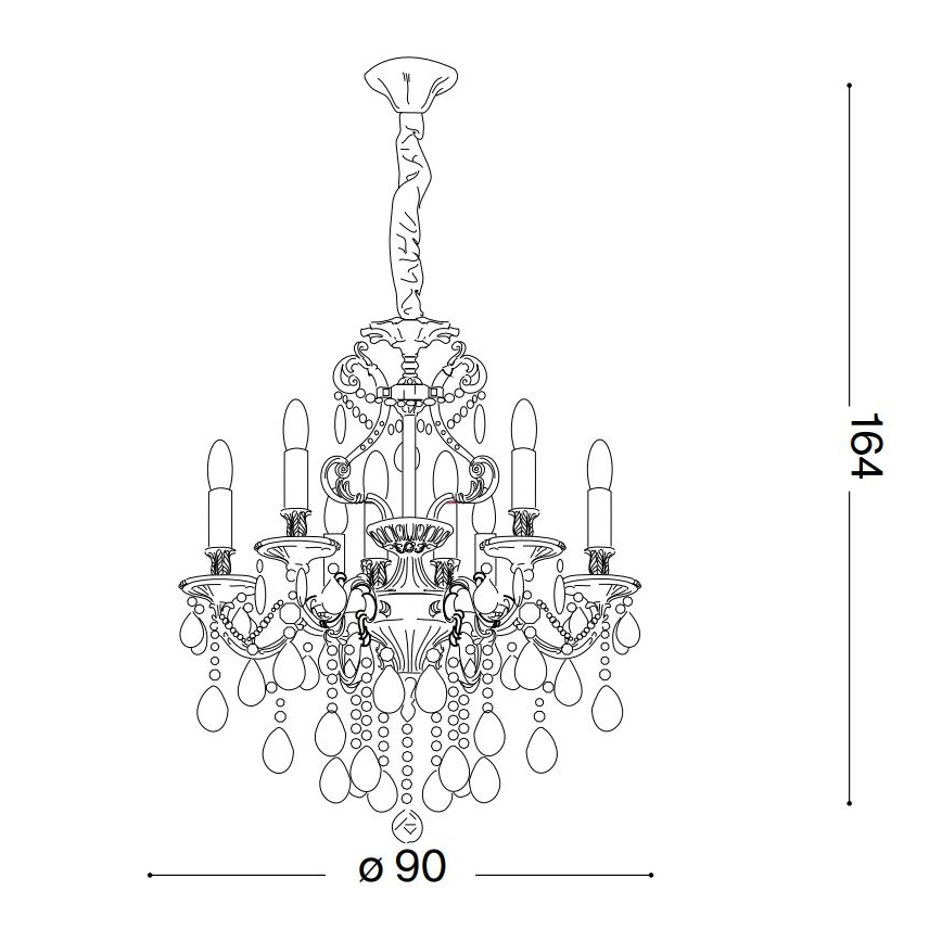 Ideal Lux - Kristalni luster na lancu GIOCONDA 12xE14/40W/230V pr. 90 cm srebrna