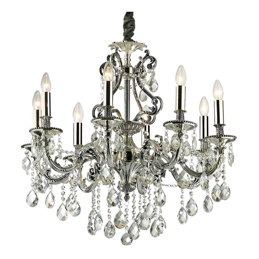 Ideal Lux - Kristalni luster na lancu GIOCONDA 8xE14/40W/230V pr. 73 cm srebrna