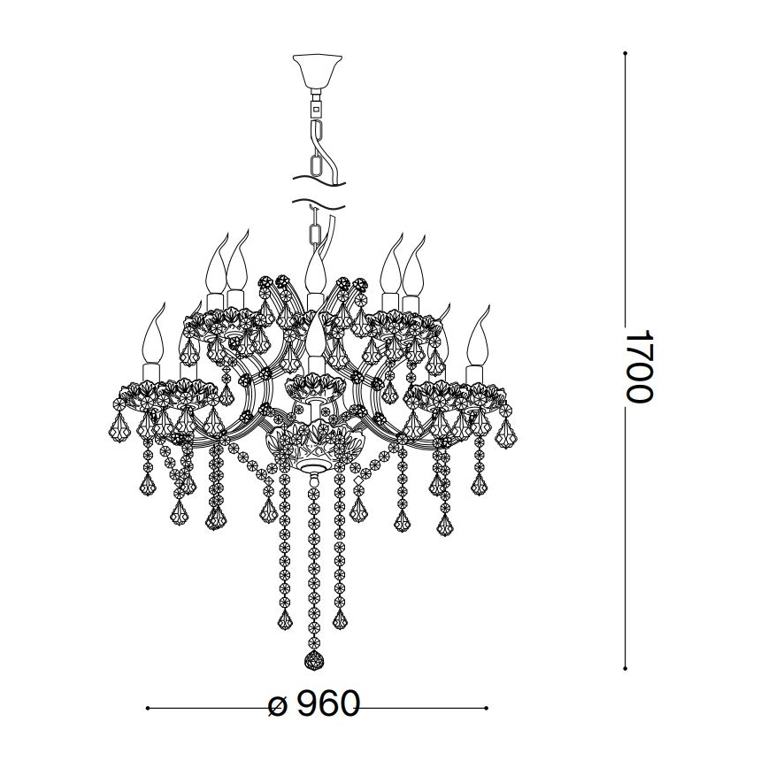 Ideal Lux - Kristalni luster na lancu NAPOLEON 18xE14/40W/230V pr. 96 cm zlatna