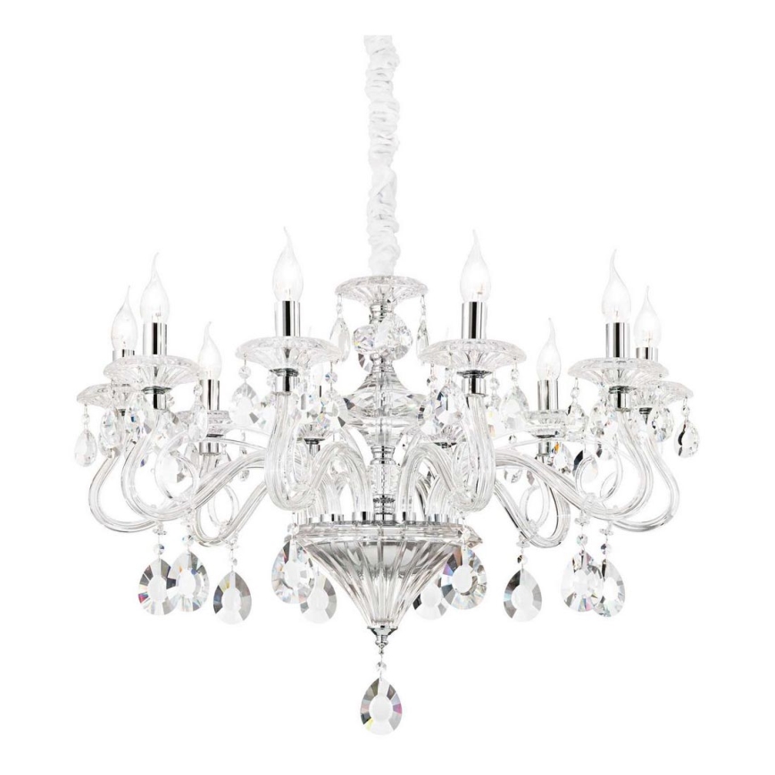 Ideal Lux - Kristalni luster na lancu NEGRESCO 10xE14/28W/230V pr. 85 cm prozirna