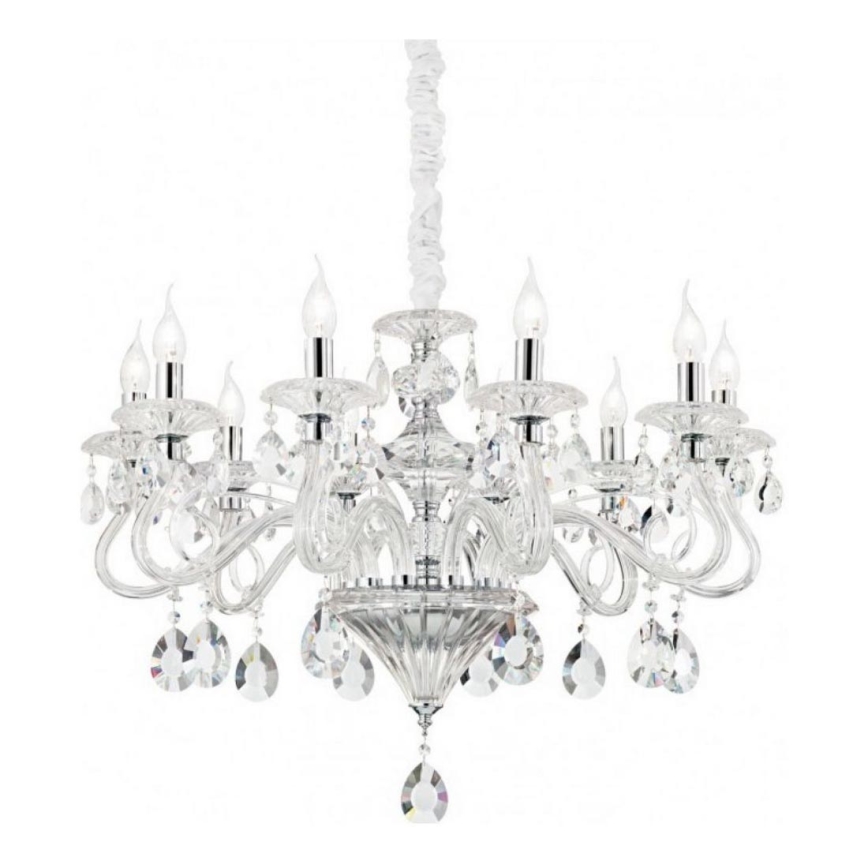 Ideal Lux - Kristalni luster na lancu NEGRESCO 8xE14/28W/230V pr. 73,5 cm prozirna