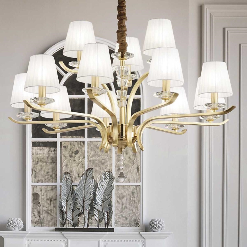 Ideal Lux - Kristalni luster na lancu PEGASO 12xE14/28W/230V pr. 102 cm zlatna