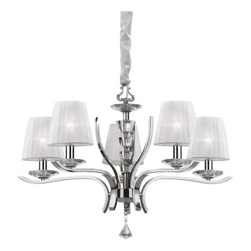 Ideal Lux - Kristalni luster na lancu PEGASO 5xE14/28W/230V pr. 72 cm sjajni krom