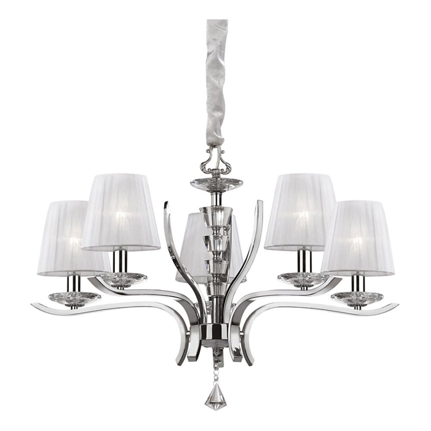 Ideal Lux - Kristalni luster na lancu PEGASO 5xE14/28W/230V pr. 72 cm sjajni krom