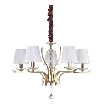 Ideal Lux - Kristalni luster na lancu PEGASO 5xE14/28W/230V pr. 72 cm zlatna