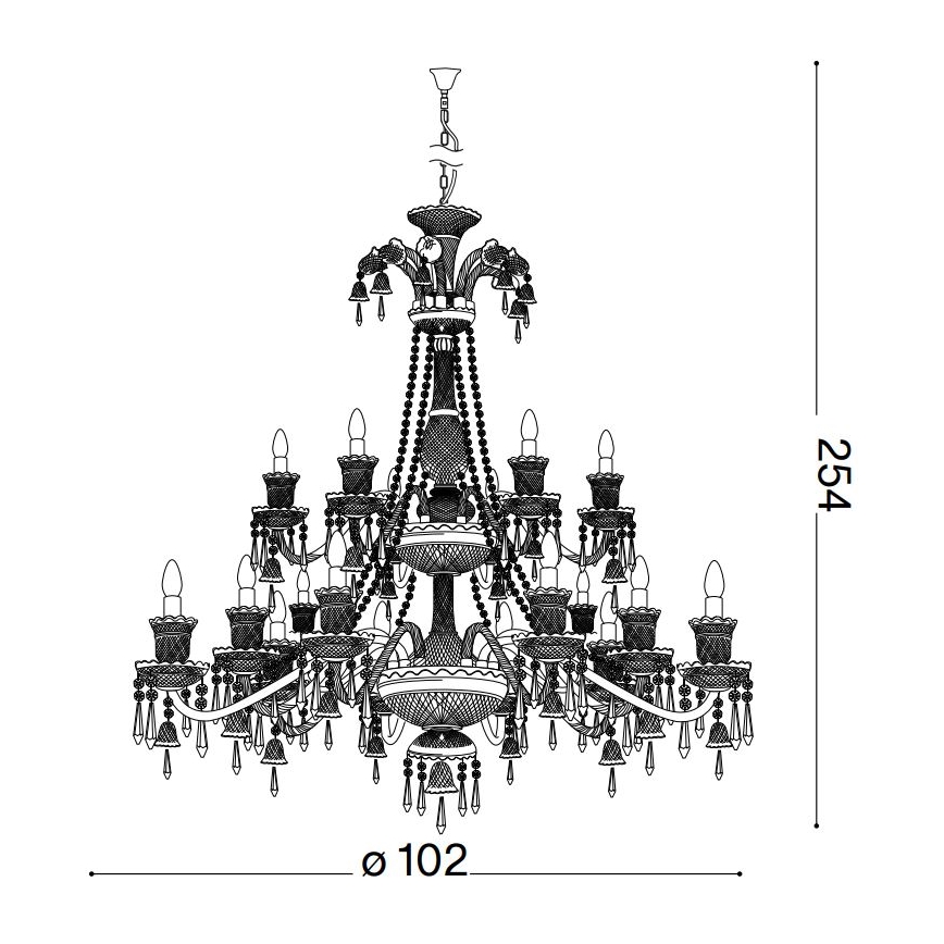 Ideal Lux - Kristalni luster na lancu REDENTORE 18xE14/40W/230V pr. 102 cm prozirna