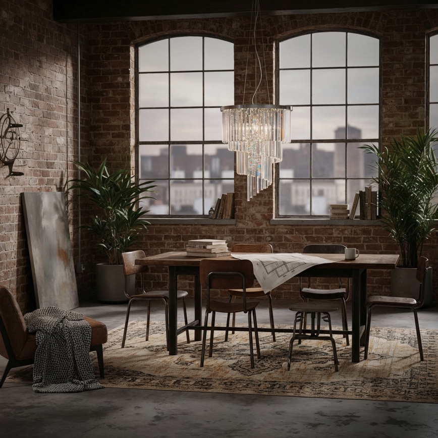 Ideal Lux - Kristalni luster na sajli CARLTON 12xE14/40W/230V pr. 50 cm sjajni krom