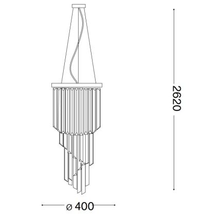 Ideal Lux - Kristalni luster na sajli CARLTON 8xE14/40W/230V pr. 40 cm sjajni krom