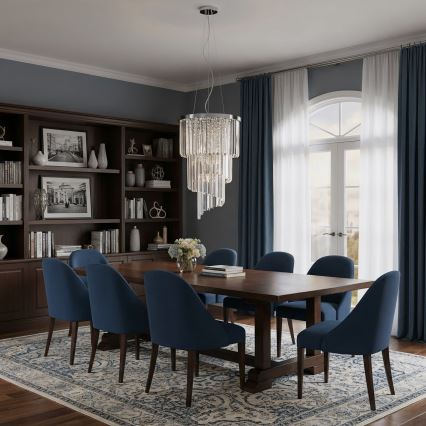 Ideal Lux - Kristalni luster na sajli CARLTON 8xE14/40W/230V pr. 40 cm sjajni krom