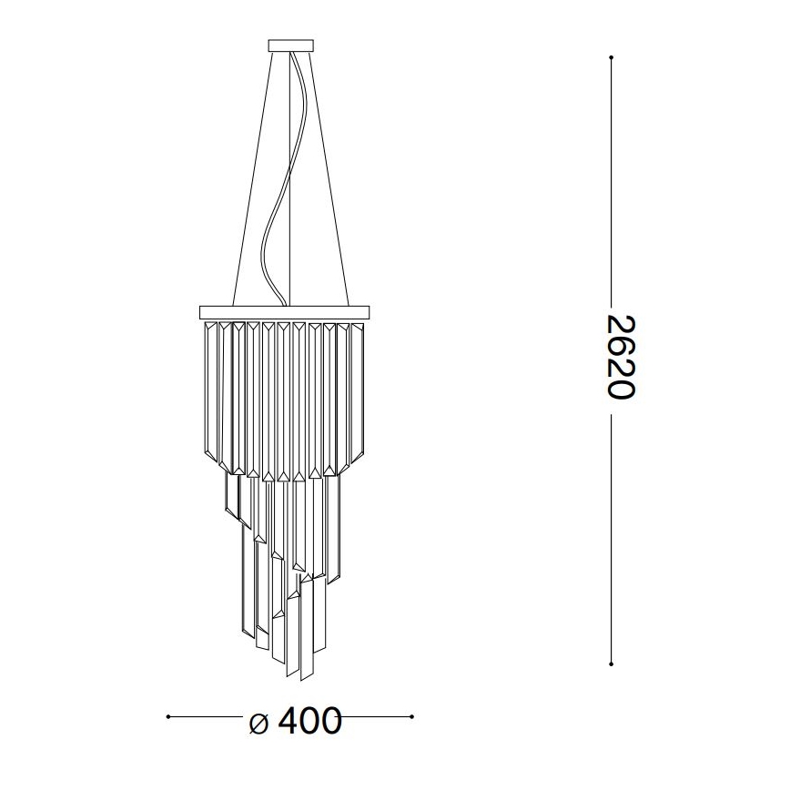 Ideal Lux - Kristalni luster na sajli CARLTON 8xE14/40W/230V pr. 40 cm sjajni krom