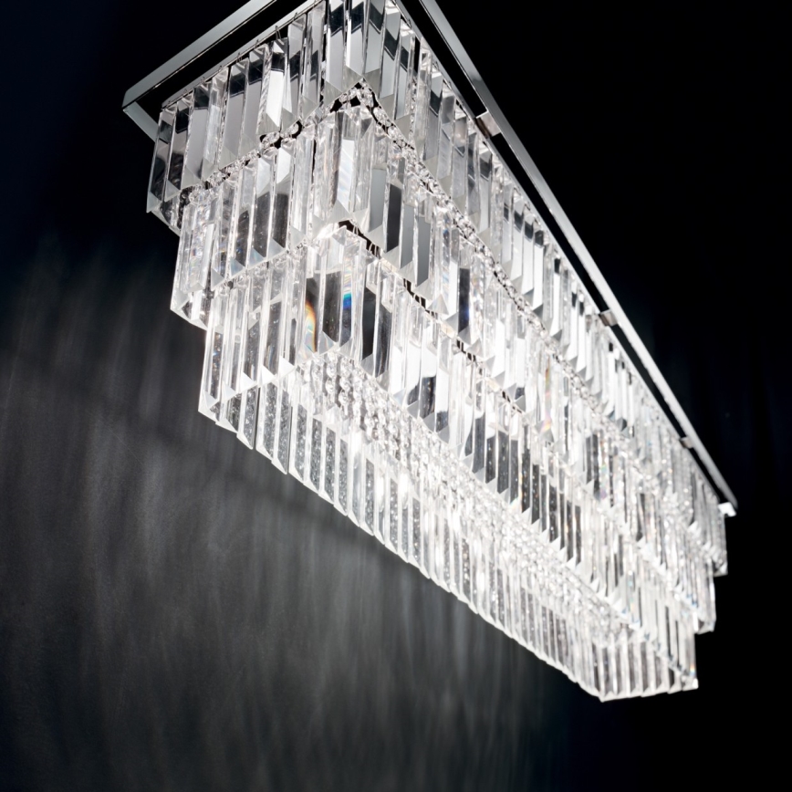 Ideal Lux - Kristalni luster na sajli MARTINEZ 8xE14/40W/230V sjajni krom