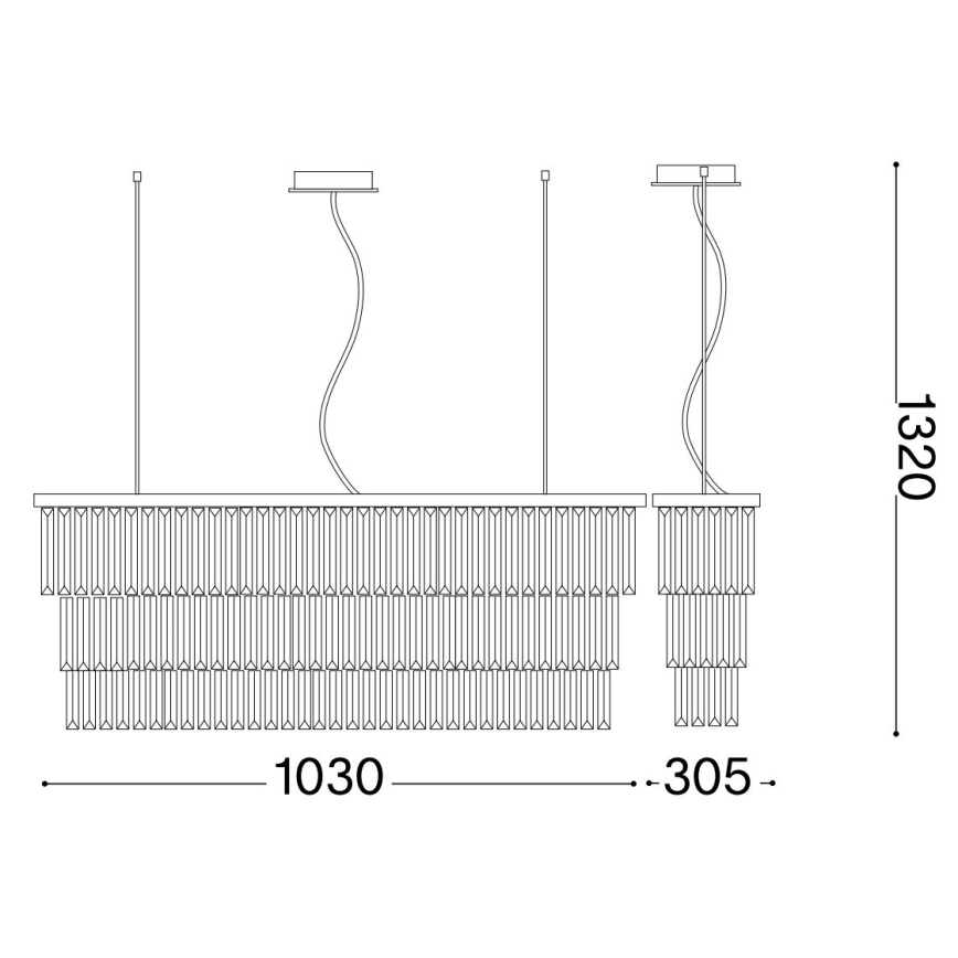 Ideal Lux - Kristalni luster na sajli MARTINEZ 8xE14/40W/230V sjajni krom