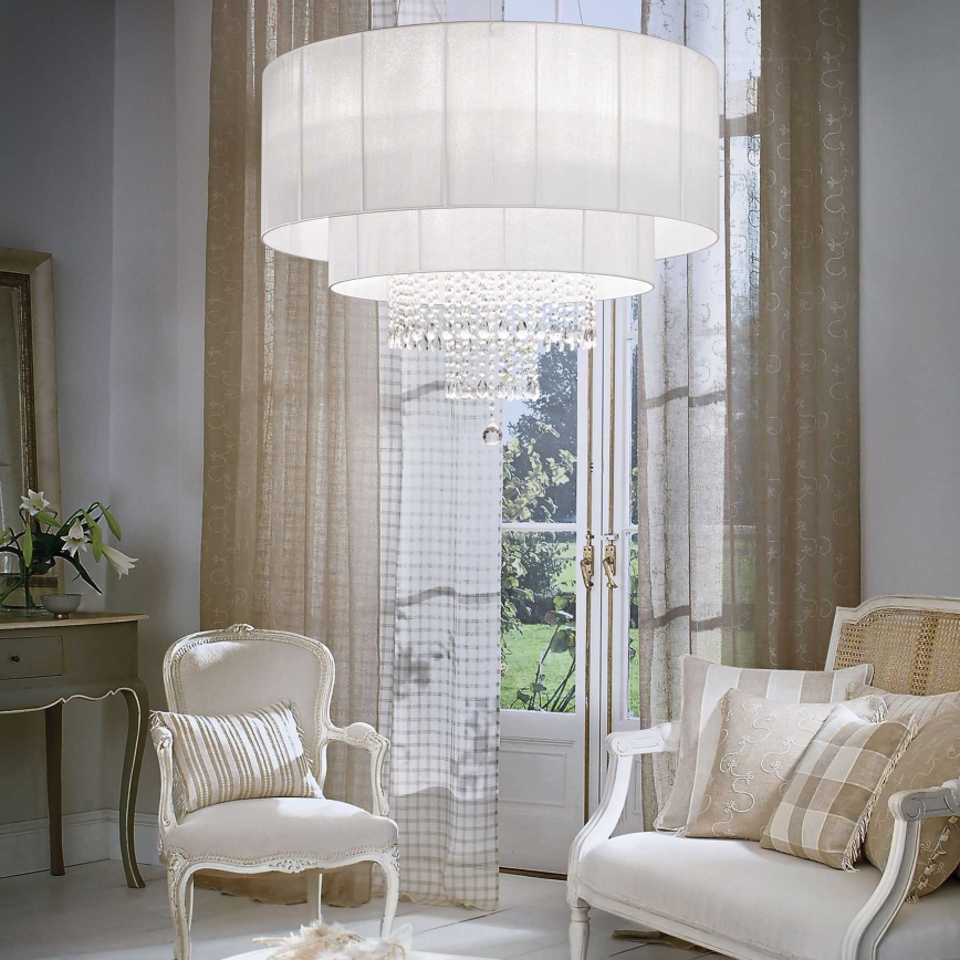Ideal Lux - Kristalni luster na sajli OPERA 10xE27/60W/230V pr. 90 cm bijela