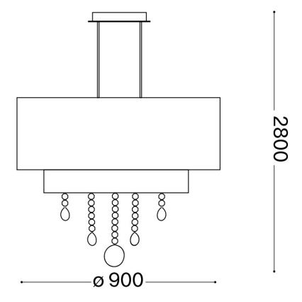 Ideal Lux - Kristalni luster na sajli OPERA 10xE27/60W/230V pr. 90 cm bijela
