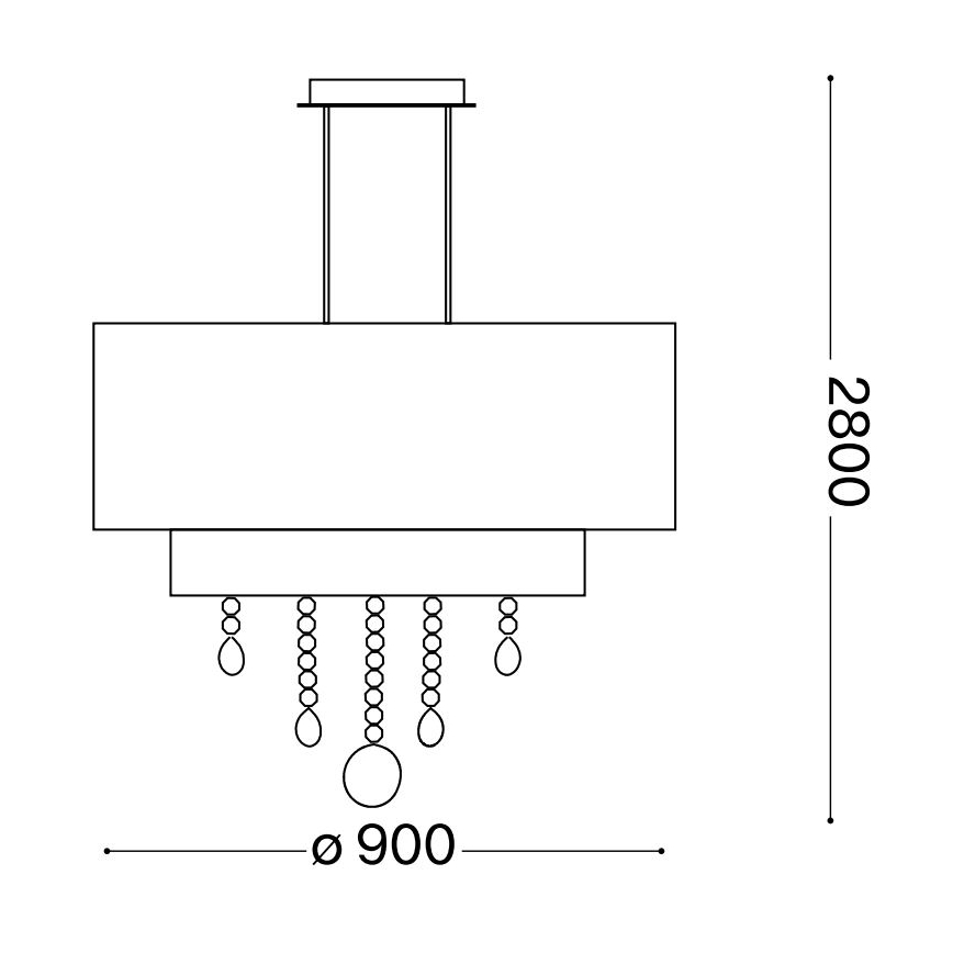 Ideal Lux - Kristalni luster na sajli OPERA 10xE27/60W/230V pr. 90 cm bijela