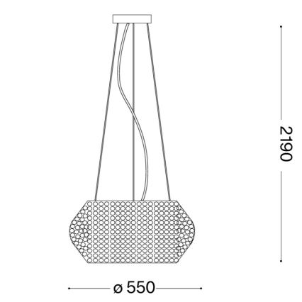 Ideal Lux - Kristalni luster na sajli PASHA 10xE14/40W/230V pr. 55 cm zlatna
