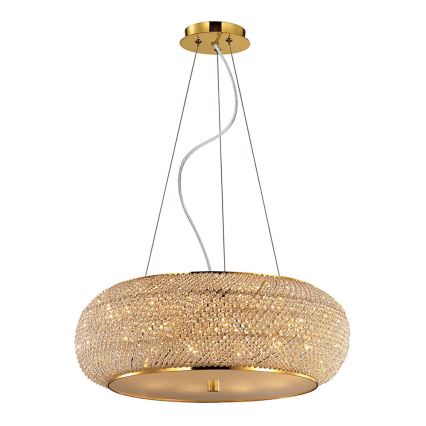 Ideal Lux - Kristalni luster na sajli PASHA 14xE14/40W/230V pr. 65 cm zlatna