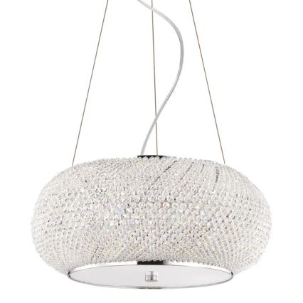 Ideal Lux - Kristalni luster na sajli PASHA 6xE14/40W/230V pr. 40 cm sjajni krom