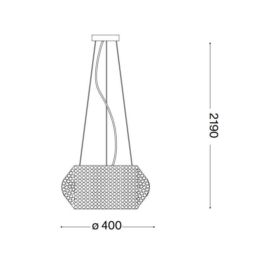 Ideal Lux - Kristalni luster na sajli PASHA 6xE14/40W/230V pr. 40 cm zlatna