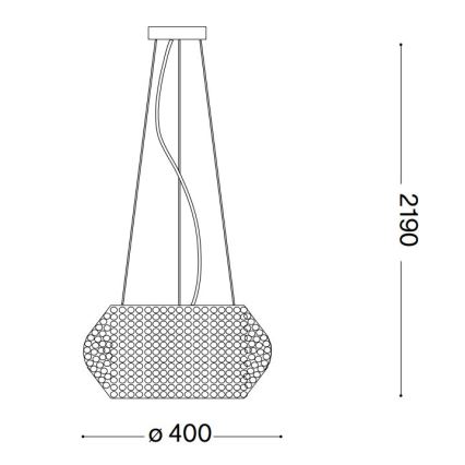 Ideal Lux - Kristalni luster na sajli PASHA 6xE14/40W/230V pr. 40 cm zlatna