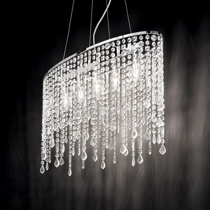 Ideal Lux - Kristalni luster na sajli RAIN 5xE14/40W/230V prozirna
