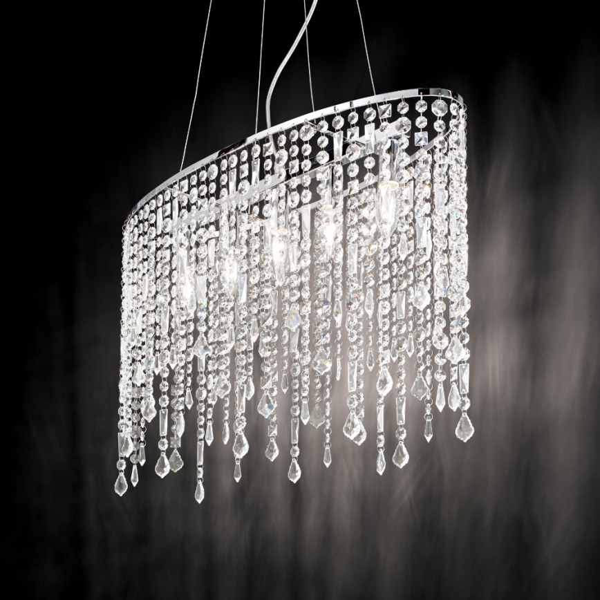 Ideal Lux - Kristalni luster na sajli RAIN 5xE14/40W/230V prozirna