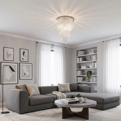 Ideal Lux - Kristalni nadgradni luster CARLTON 12xE14/40W/230V pr. 50 cm sjajni krom