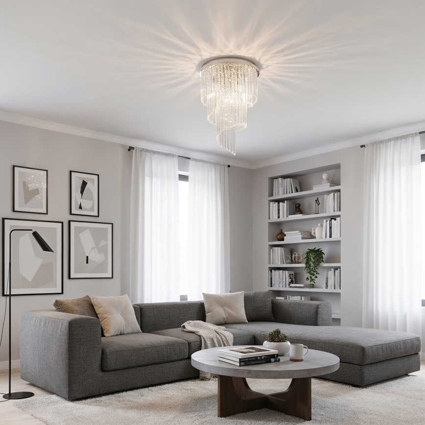 Ideal Lux - Kristalni nadgradni luster CARLTON 12xE14/40W/230V pr. 50 cm sjajni krom