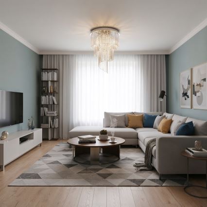 Ideal Lux - Kristalni nadgradni luster CARLTON 12xE14/40W/230V pr. 50 cm sjajni krom