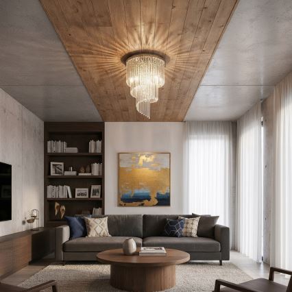 Ideal Lux - Kristalni nadgradni luster CARLTON 12xE14/40W/230V pr. 50 cm sjajni krom