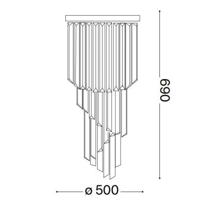 Ideal Lux - Kristalni nadgradni luster CARLTON 12xE14/40W/230V pr. 50 cm sjajni krom