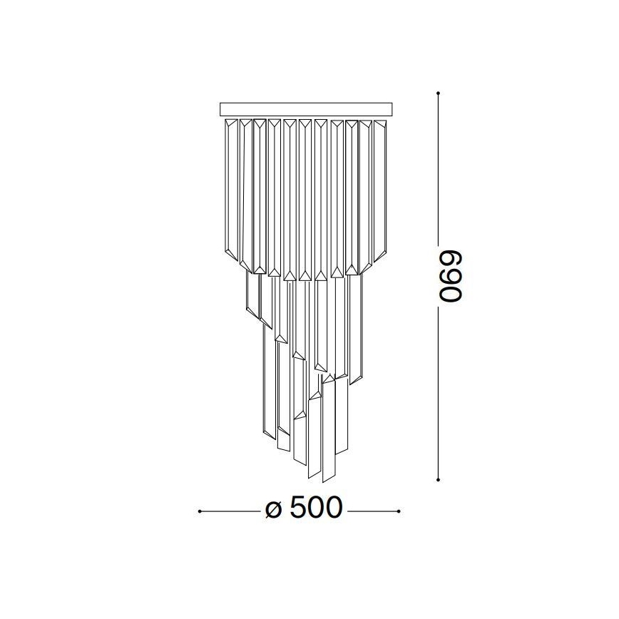 Ideal Lux - Kristalni nadgradni luster CARLTON 12xE14/40W/230V pr. 50 cm sjajni krom