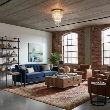 Ideal Lux - Kristalni nadgradni luster CARLTON 12xE14/40W/230V pr. 50 cm zlatna