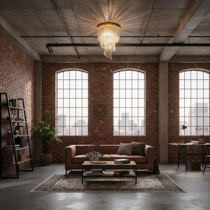 Ideal Lux - Kristalni nadgradni luster CARLTON 12xE14/40W/230V pr. 50 cm zlatna