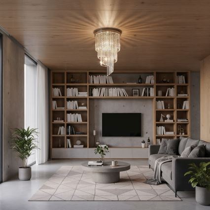 Ideal Lux - Kristalni nadgradni luster CARLTON 8xE14/40W/230V pr. 40 cm sjajni krom