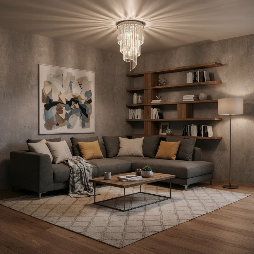 Ideal Lux - Kristalni nadgradni luster CARLTON 8xE14/40W/230V pr. 40 cm sjajni krom