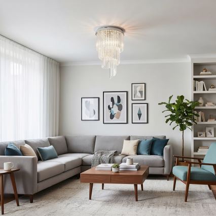 Ideal Lux - Kristalni nadgradni luster CARLTON 8xE14/40W/230V pr. 40 cm sjajni krom