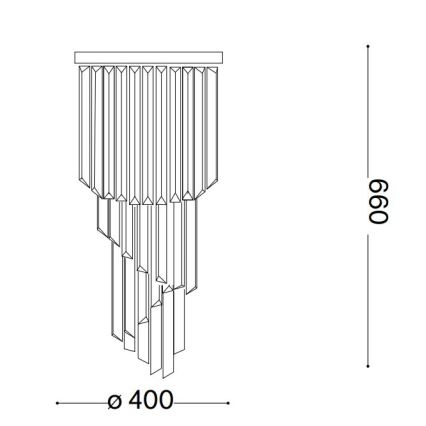 Ideal Lux - Kristalni nadgradni luster CARLTON 8xE14/40W/230V pr. 40 cm sjajni krom
