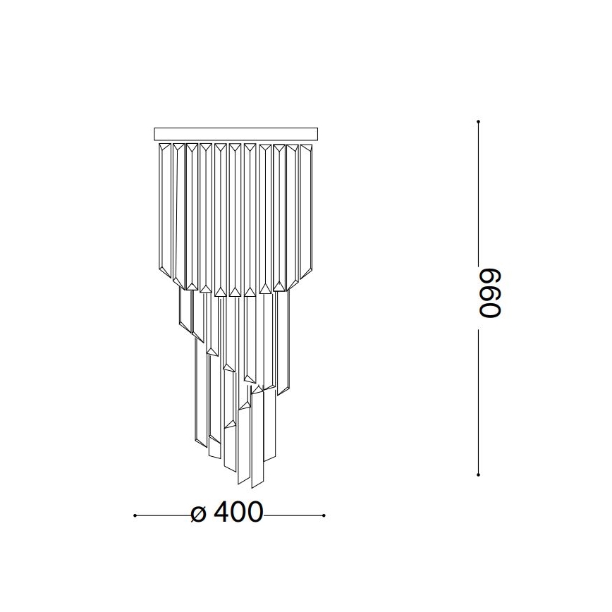 Ideal Lux - Kristalni nadgradni luster CARLTON 8xE14/40W/230V pr. 40 cm sjajni krom
