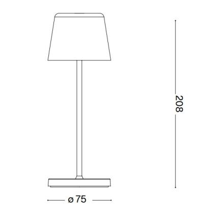 Ideal Lux - LED prenosna vanjska stolna lampa CUTE LED/2,5W/3,7V USB 2200-2700K IP65 crna s mogućnošću prigušivanja na dodir