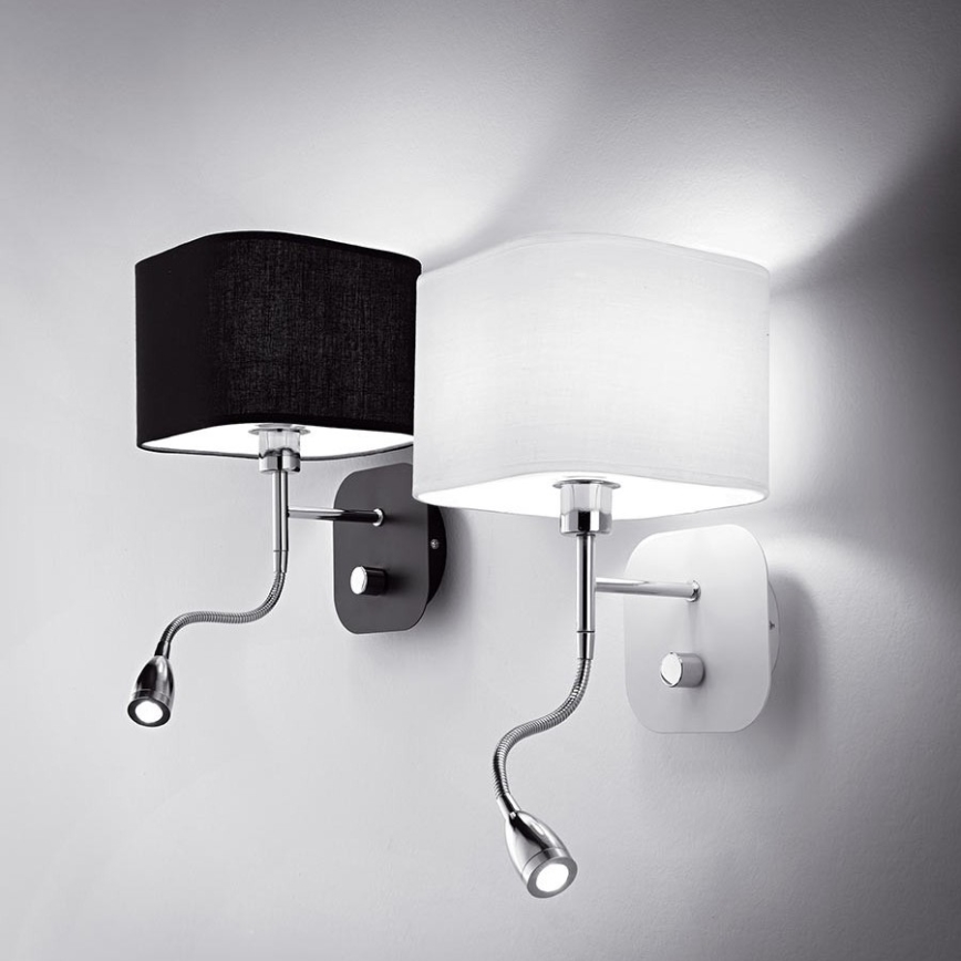 Ideal Lux - LED Fleksibilna zidna lampa 1xE14/40W/230V + LED/1W/230V crna