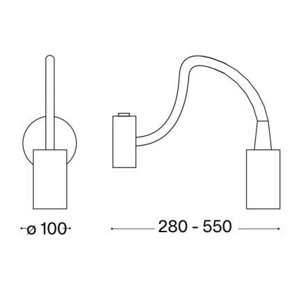 Ideal Lux - LED Fleksibilna lampica FOCUS LED/4W/230V CRI 90 crna