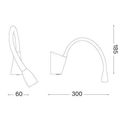 Ideal Lux - LED Fleksibilna lampica GOOSE LED/3W/230V CRI 90 bijela