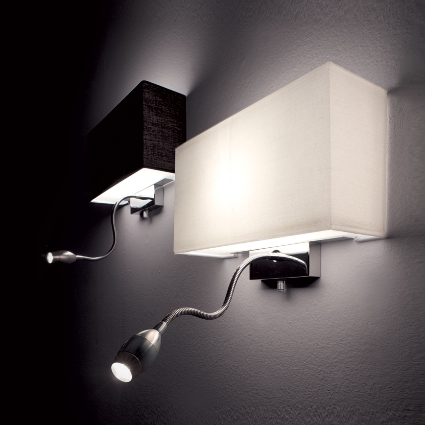 Ideal Lux - LED fleksibilno zidno svjetlo HOTEL 1xE27/60W/230V + LED/1,5W/230V