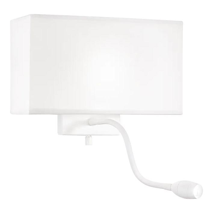 Ideal Lux - LED Fleksibilna zidna lampa HOTEL 1xE27/60W/230V + LED/1,5W bijela