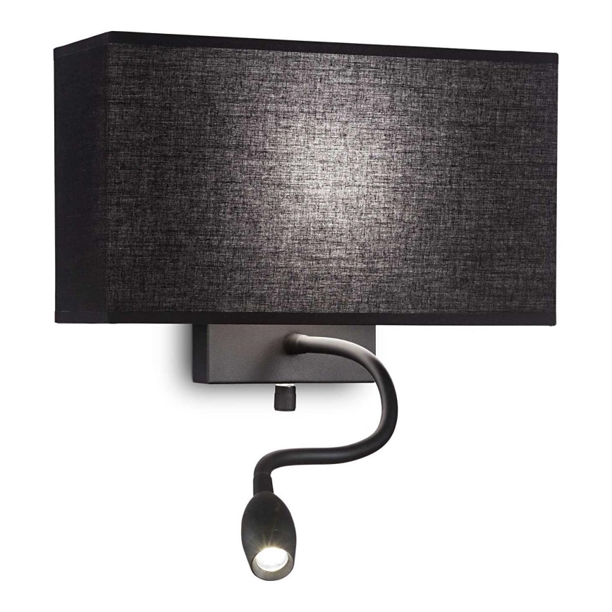 Ideal Lux - LED Fleksibilna zidna svjetiljka HOTEL 1xE27/60W/230V + LED/1,5W/230V