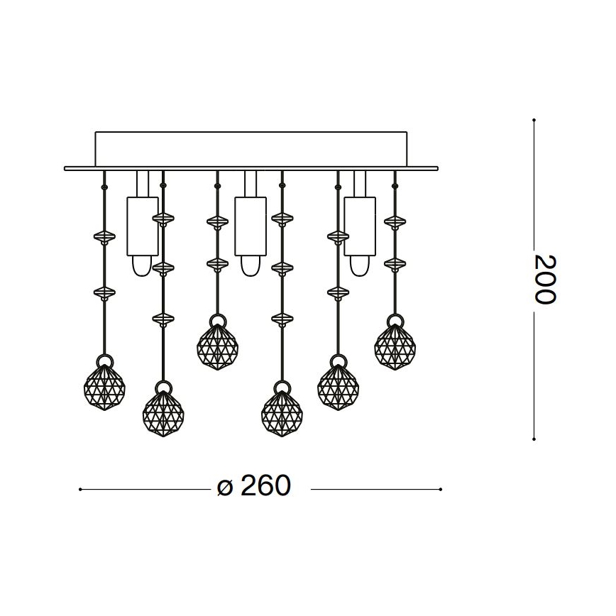 Ideal Lux - LED Kristalna stropna svjetiljka MOONLIGHT 5xG9/3W/230V pr. 26 cm sjajni krom